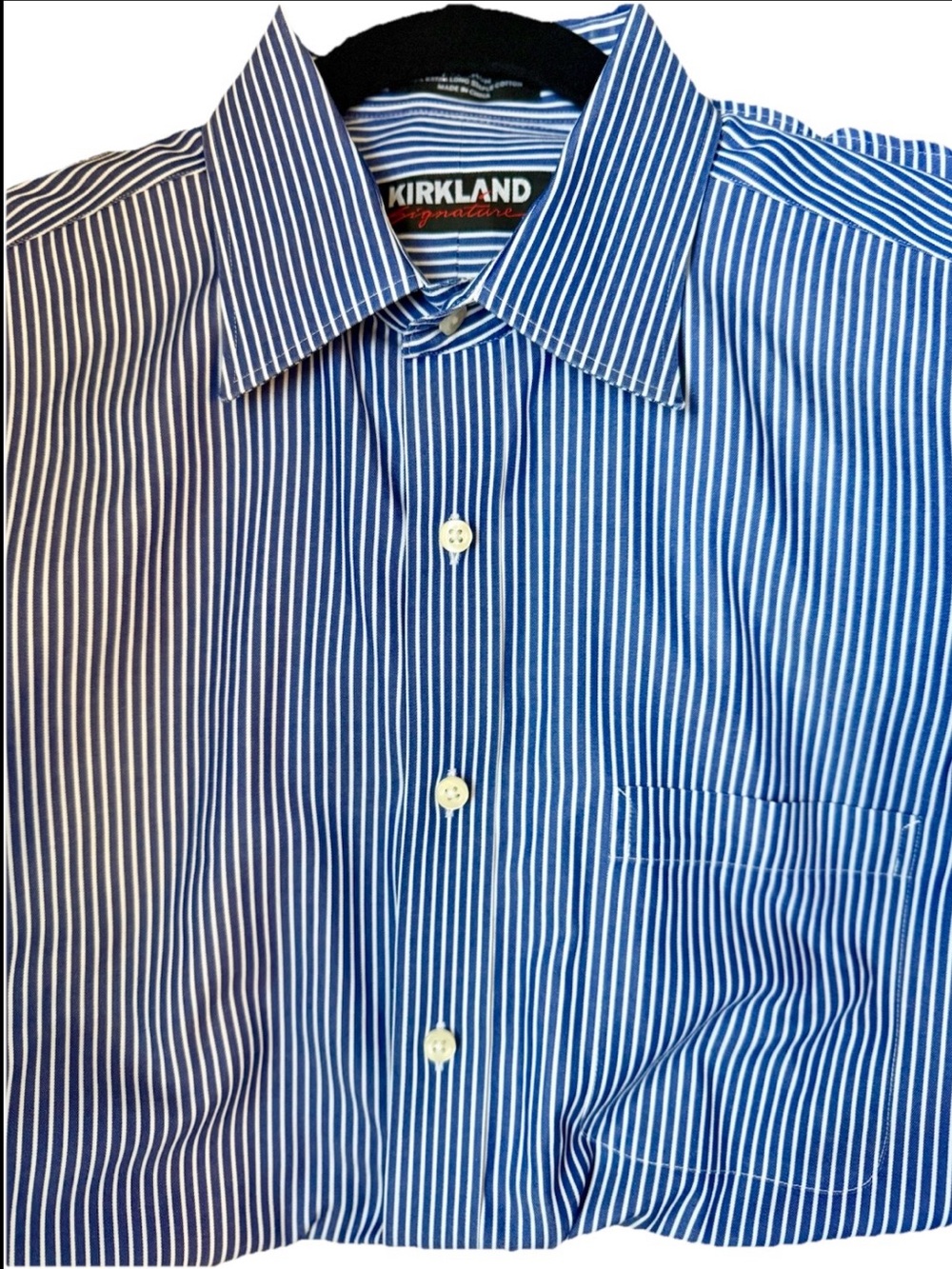 Kirkland Signature Blue and White Pinstripe Men’s Dress Shirt 16.5